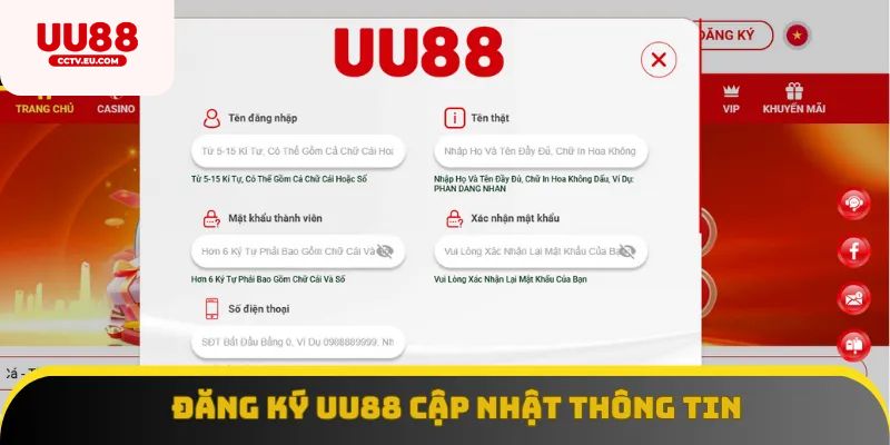 Hướng dẫn đăng ký UU88